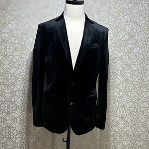 jf j.ferrar Classic Black Velvet Blazer